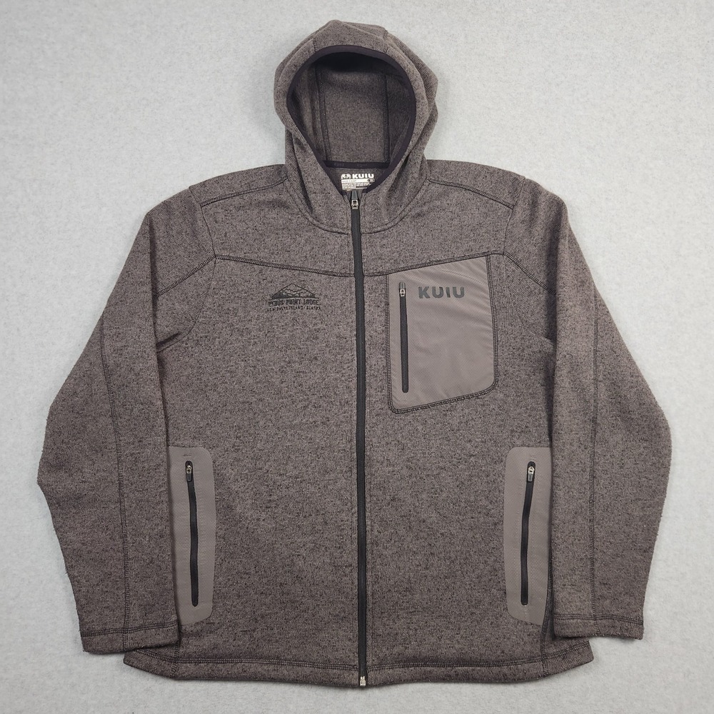 Kuiu Jacket Mens 2XL Gray Basecamp Hooded Fleece High Loft Hunting Outdoors